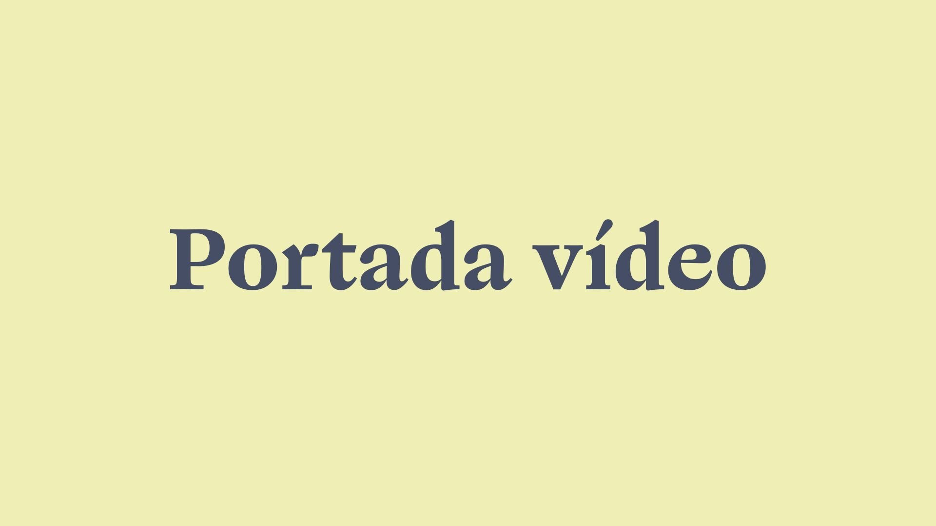Portada vídeo